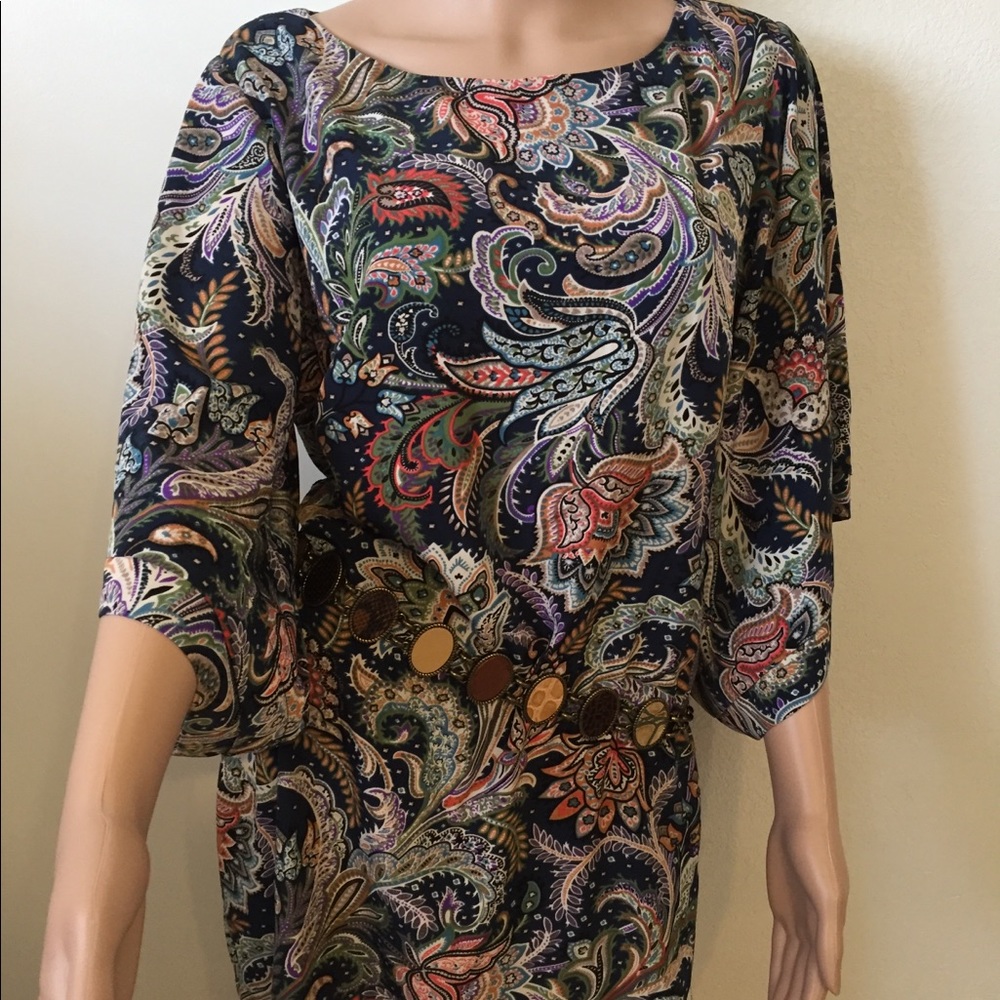 Anthropologie Ark& co Navy kimono dress L A-36